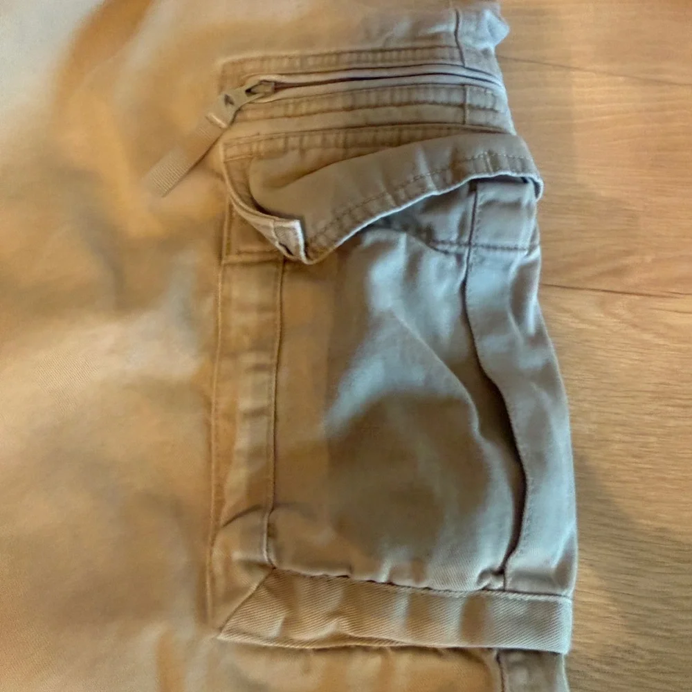 Y2K Lee‎ Dungarees Mens Khaki Cotton Twill Cargo Shorts Relaxed Fit Tan Size 38